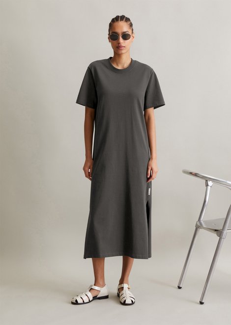 Marc O'Polo Relaxte T-shirt jurk, Dames, grijs, L, 100% Katoen