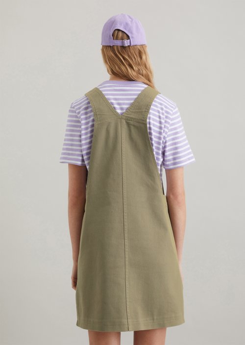 Mini bib dress regular A-shape — Dusky Green