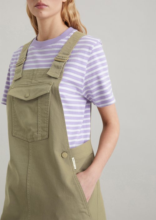Mini bib dress regular A-shape — Dusky Green