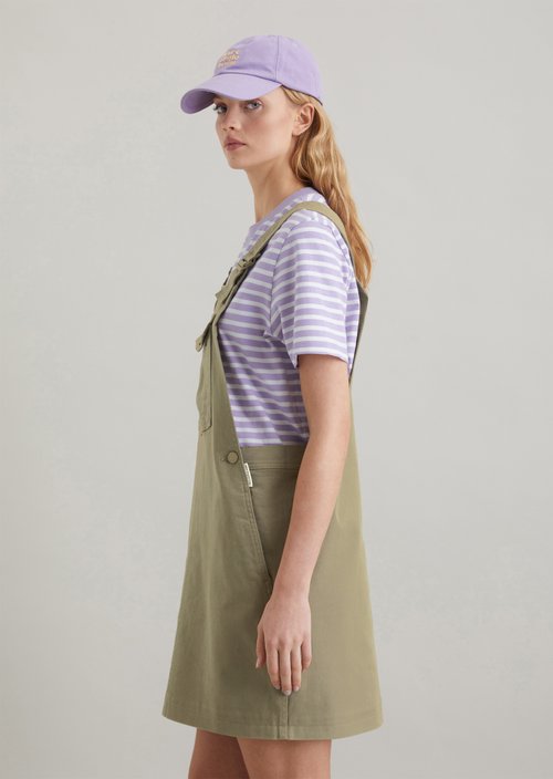 Mini bib dress regular A-shape — Dusky Green