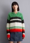 Marc O'Polo V-Neck-Pullover regular, Damen, grün, Gr. l, 36% Schurwolle, 31% Polyamid, 15% Polyester, 15% Mohair, 3% Elasthan