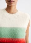 Striped sweater regular made from a brushed virgin wool and