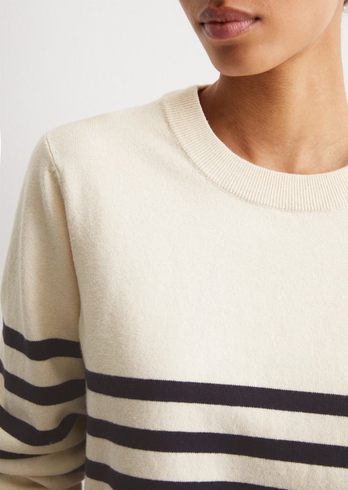 Striped knitted sweater regular — Offwhite