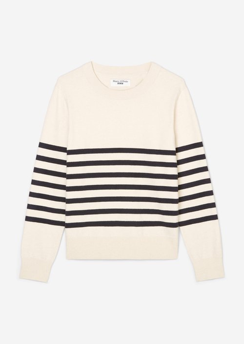 Striped knitted sweater regular — Offwhite