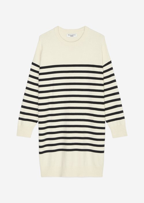 Relaxed striped knit dress — Offwhite