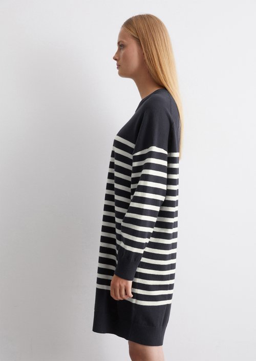 Relaxed striped knit dress — Dark Blue