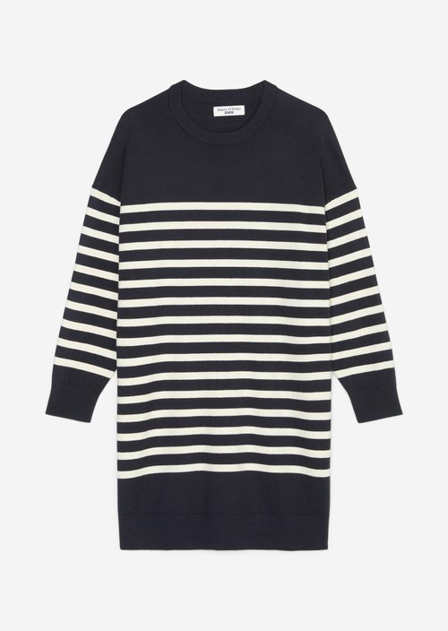 Relaxed striped knit dress — Dark Blue