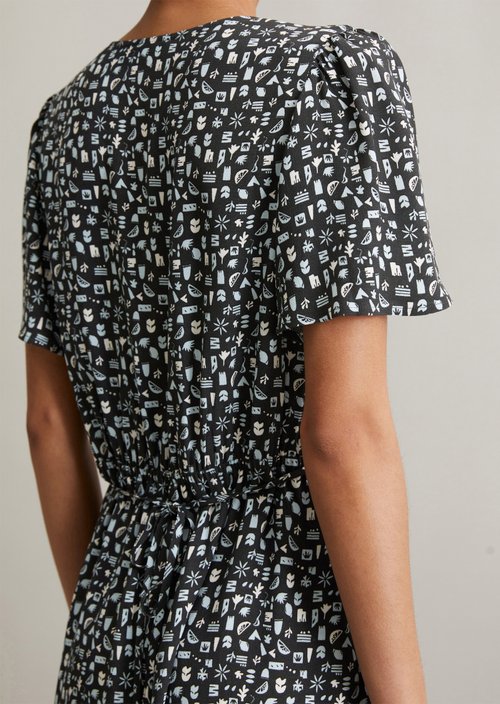 Dress with elastic waist flared — multi