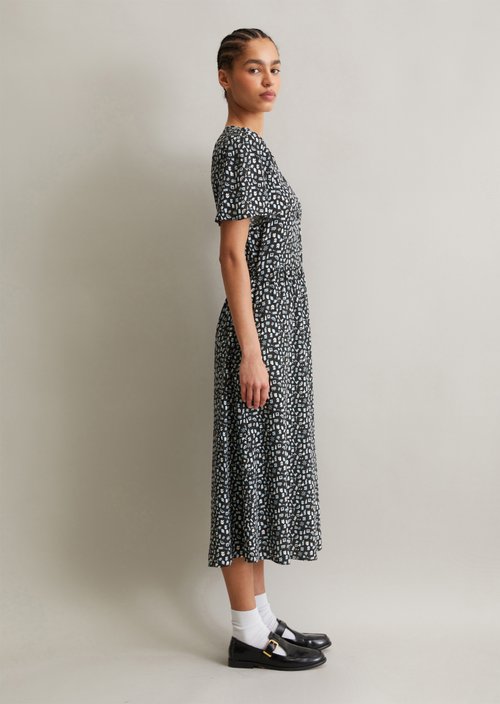 Dress with elastic waist flared — multi