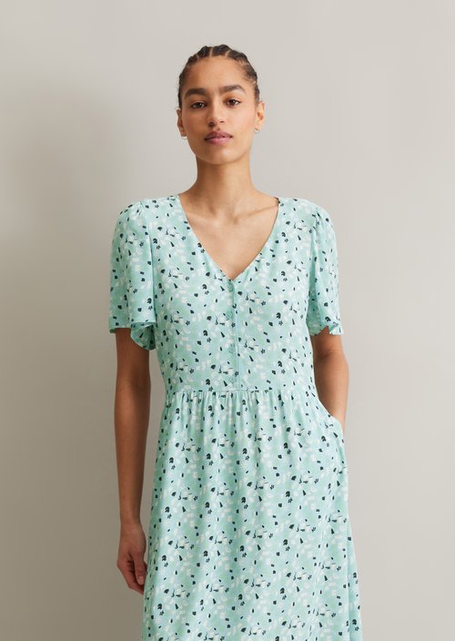 Dress with elastic waist flared — multi