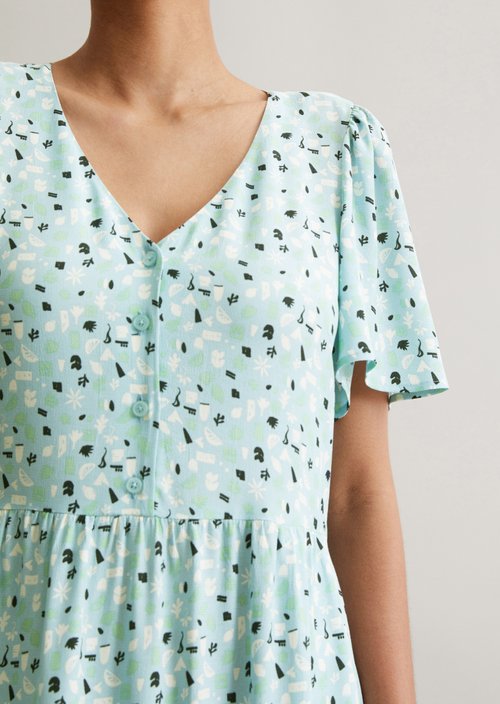 Dress with elastic waist flared — multi