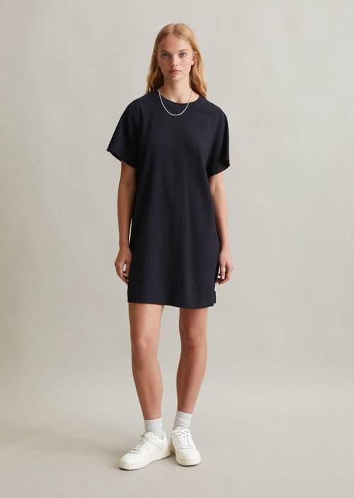 Relaxed crinkle dress — Blue Depths
