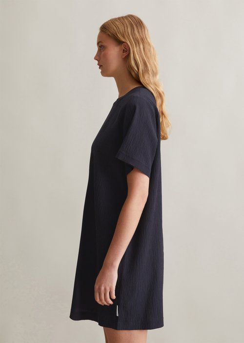 Relaxed crinkle dress — Blue Depths