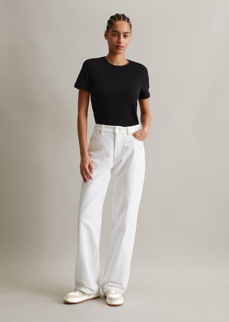 Marc O'Polo Jeans model Tomma wijd, Dames, wit, 30/30, 100% Katoen