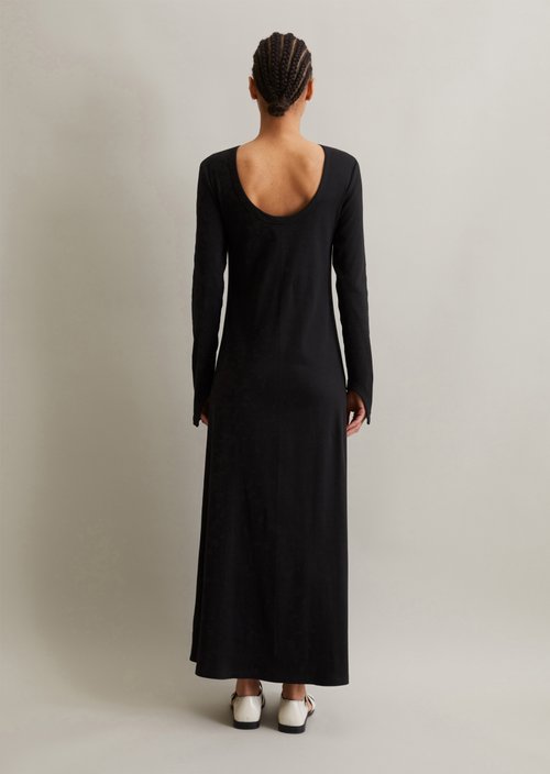 Flared jersey dress — Black