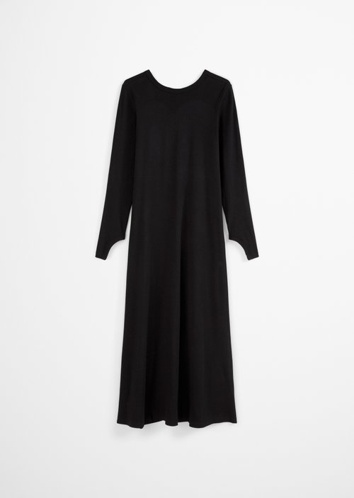 Flared jersey dress — Black