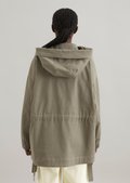 Parka oversized made from cotton stretch twill - green