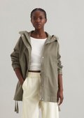Parka oversized made from cotton stretch twill - green