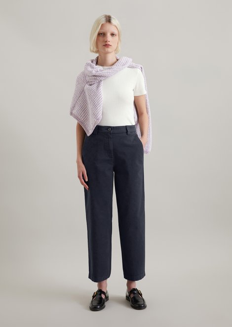 Marc O'Polo Chino relaxed cropped, Dames, blauw, Xs, 98% Katoen, 2% Elasthaan