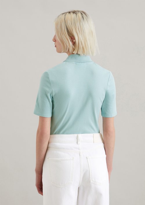Polo shirt slim — Blue Fog