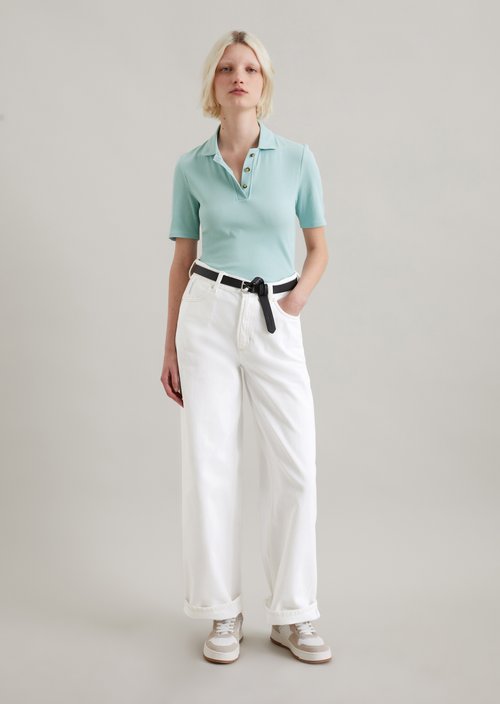 Polo shirt slim — Blue Fog