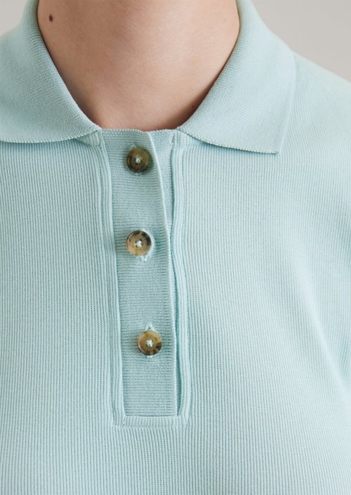Polo shirt slim — Blue Fog