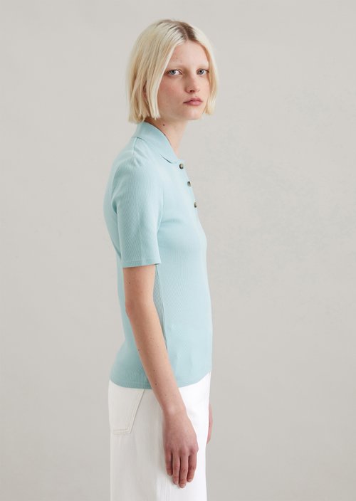 Polo shirt slim — Blue Fog