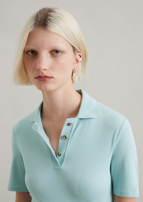 Polo shirt slim — Blue Fog