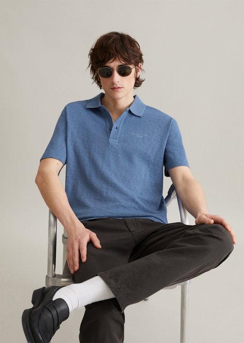DfC polo shirt slub jersey regular — Cerulean Blue