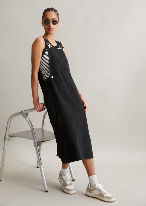 Bib dress loose — Black