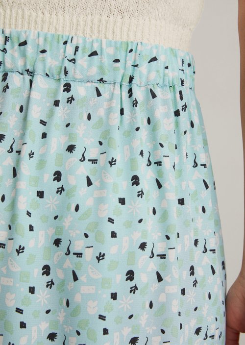 Flared midi skirt — Light Blue