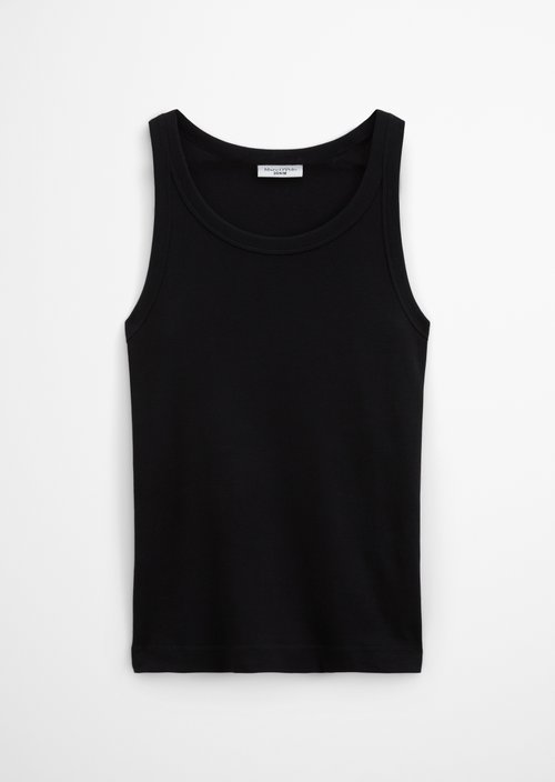 Ribbed tank top slim — Black