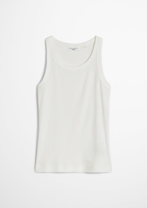 Ribbed tank top slim — Silky White