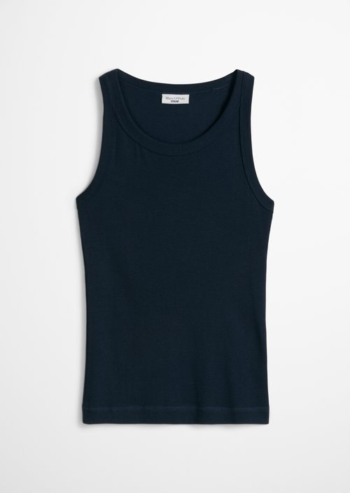 Ribbed tank top slim — Navy Teal