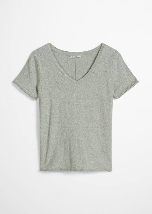 V-neck T-shirt, regular fit — Stone Melange
