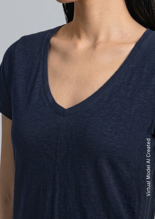 V-neck T-shirt, regular fit — Scandinavian Blue