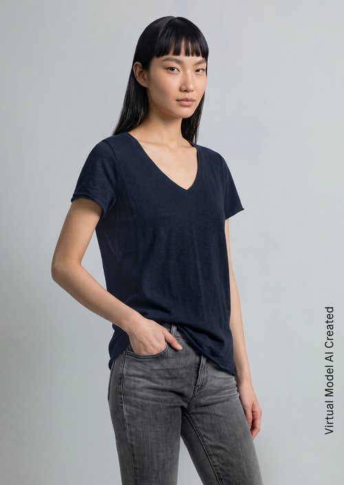 V-neck T-shirt, regular fit — Scandinavian Blue