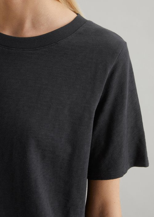 Loose slub jersey T-shirt — Black