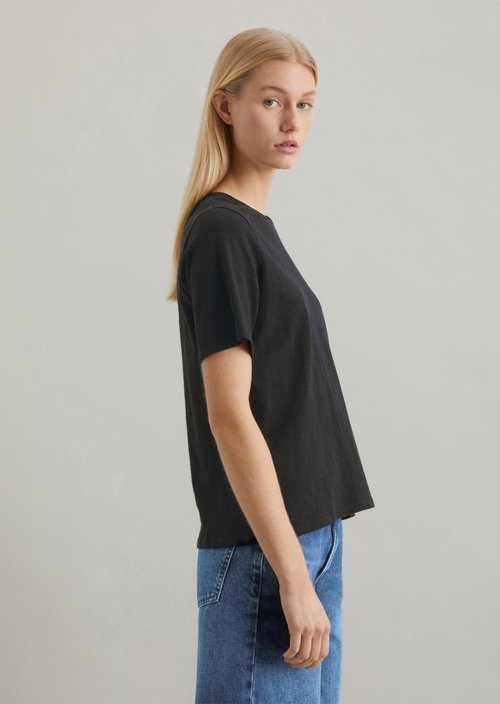 Loose slub jersey T-shirt — Black