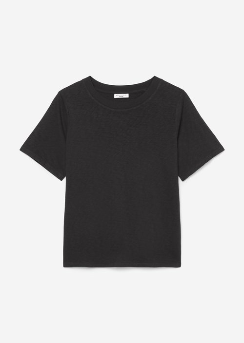 Loose slub jersey T-shirt — Black