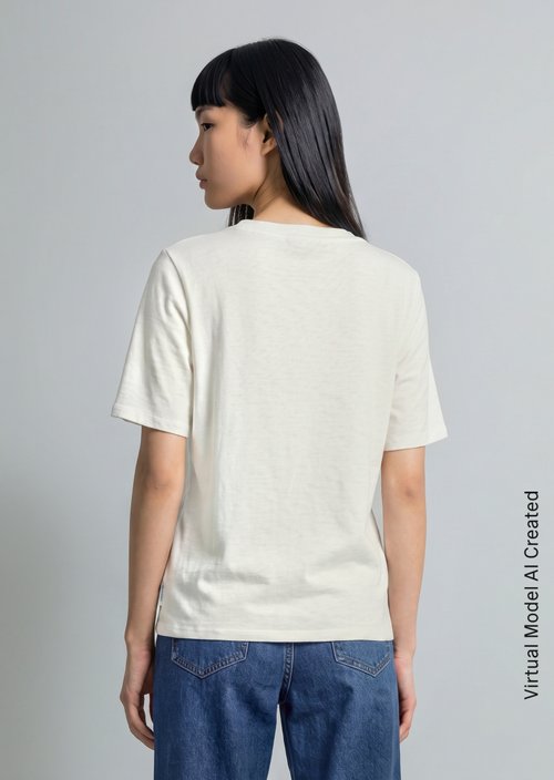 Loose slub jersey T-shirt — Silky White