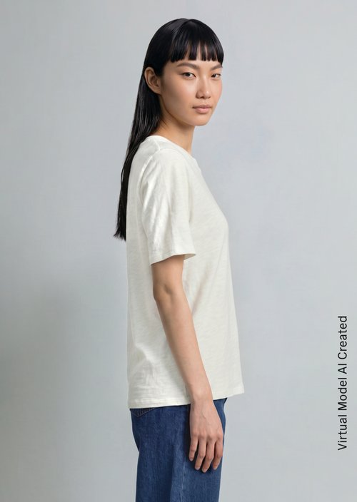 Loose slub jersey T-shirt — Silky White