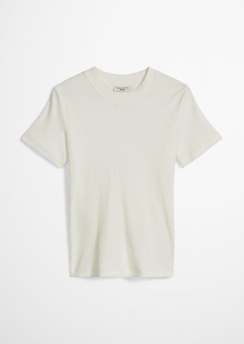 Ribbed jersey T-shirt slim — Silky White