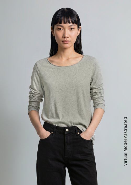 Longsleeve regular — Stone Melange