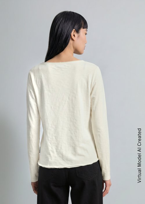 Longsleeve regular — Silky White