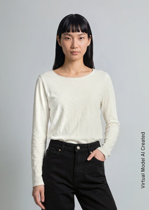 Longsleeve regular — Silky White