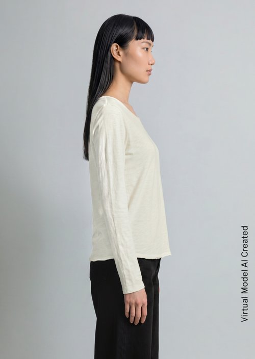 Longsleeve regular — Silky White