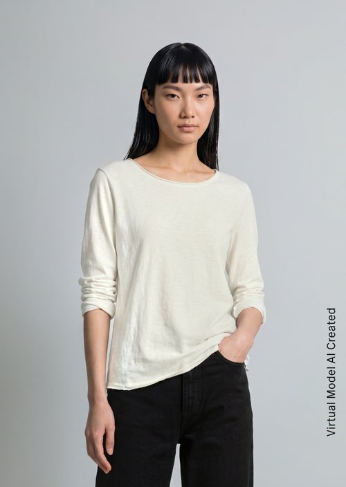 Longsleeve regular — Silky White