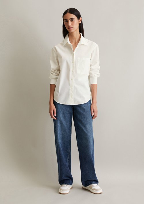 Loose-fitting blouse — Silky White