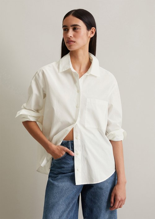 Loose-fitting blouse — Silky White